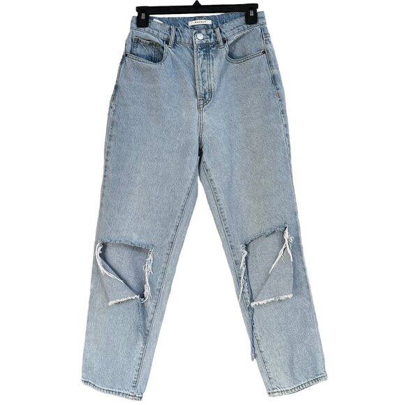 Pacsun SZ 26 High-Rise Straight Jeans Distressed Button-Fly Light Wash Ankle - Picture 1 of 11